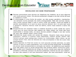 Decálogo do Bom Educador
 