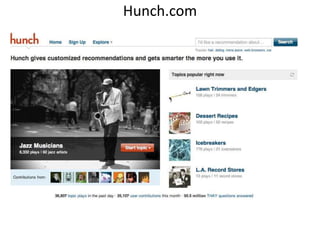 Hunch.com
Answers from Your Network
 