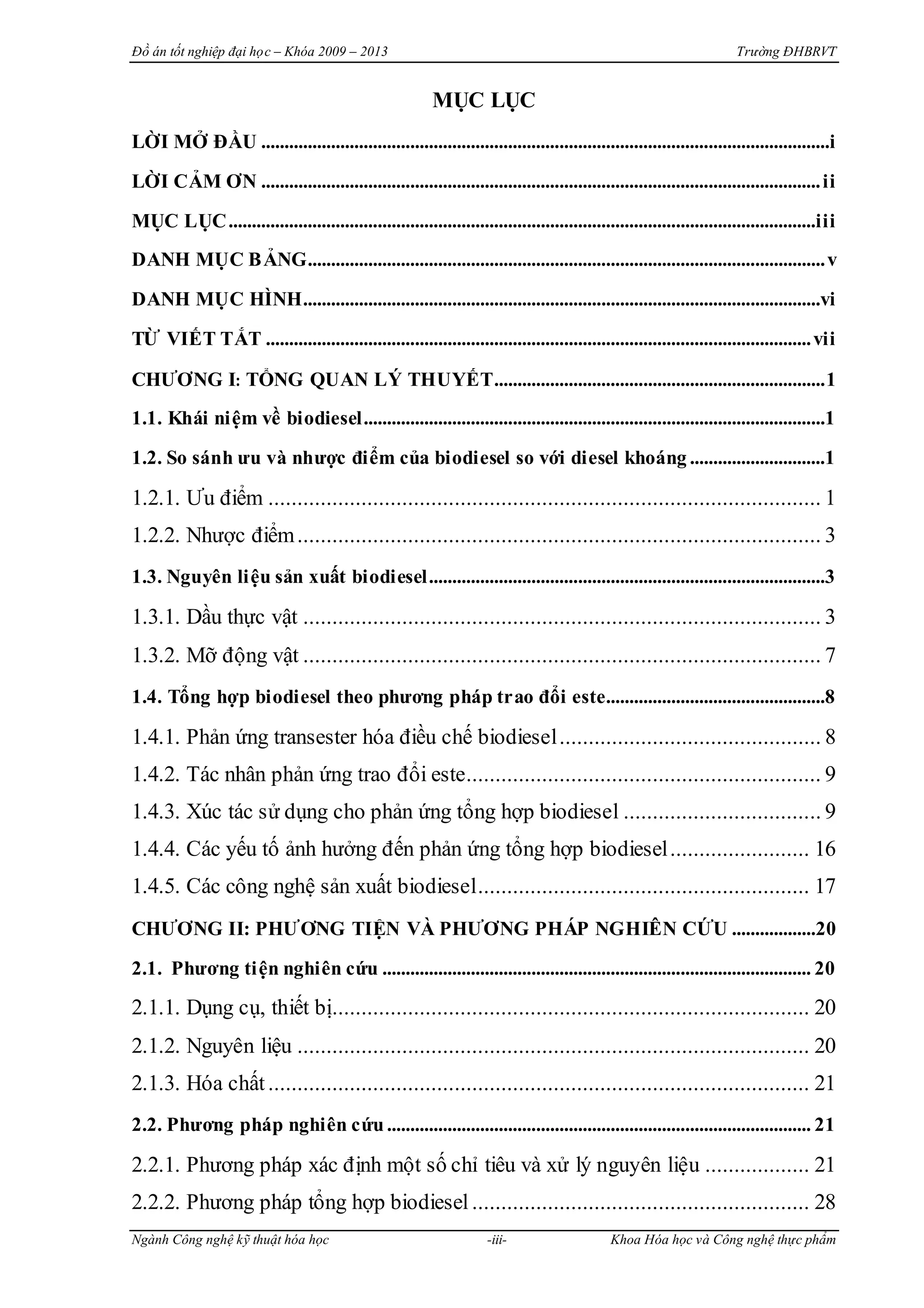 Biodiesel từ dầu ăn thải | DOCX
