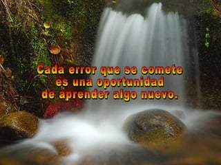 Cada error que se comete  es una oportunidad de aprender algo nuevo.  
