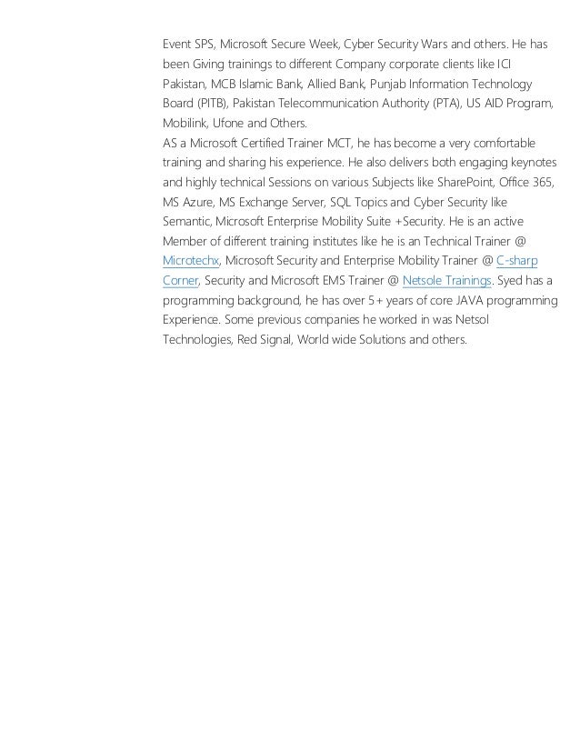 Speaker Profile Sample