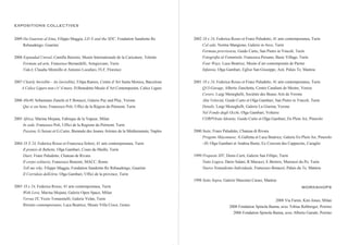 EXPOSITIONS COLLECTIVES

2009 Da Guarene al Etna, Filippo Maggia, LD N and the SDC, Fondation Sandretto Re             2002 18 x 24, Federica Rosso et Franz Paludetto, 41 arte contemporanea, Turin
     Rebaudengo, Guarène                                                                           Col sale, Norma Mangione, Galerie in Arco, Turin
                                                                                                   Fermata provvisoria, Guido Curto, San Pietro in Vincoli, Turin
2008 Expandad Unreal, Camilla Boemio, Musée Internationale de la Caricature, Tolente               Fotografia al Femminile, Francesca Persano, Basic Village, Turin
     Fermate ad arte, Francesco Bernardelli, Artegiovane, Turin                                    Four Ways, Luca Beatrice, Musée d’art contemporain de Parme
     VideA, Claudia Mennillo et Antonio Locafaro, FLF, Florence                                    Infanzia, Olga Gambari, Eglise San Giuseppe, Asti, Palais Te, Mantou


2007 Clearly Invisible - An (invisible), Filipa Ramos, Centre d’Art Santa Monica, Barcelone   2001 18 x 24, Federica Rosso et Franz Paludetto, 41 arte contemporanea, Turin
    A Calice Ligure non c'e' il mare, D.Benedetto Musée d’Art Contemporain, Calice Ligure          Q13-Garage, Alberto Zanchetta, Centre Candiani de Mestre, Venise
                                                                                                   Covers, Luigi Meneghelli, Sociétée des Beaux Arts de Verone
2006 40x40, Sebastiano Zanetti et F.Bonazzi, Galerie Pay and Play, Verone                          Alta Velocità, Guido Curto et Olga Gambari, San Pietro in Vincoli, Turin
     Qui si sta bene, Francesco Poli, Uffici de la Région du Piémont, Turin                        Details, Luigi Meneghelli, Galerie La Giarina, Verone
                                                                                                   Nel Fondo degli Occhi, Olga Gambari, Volterre
2005 Africa, Marina Mojana, Fabrique de la Vapeur, Milan                                           CORPOrate Identity, Guido Curto et Olga Gambari, En Plein Air, Pinerolo
     In sede, Francesco Poli, Uffici de la Regione du Piémont, Turin
     Passion, G.Serusi et G.Curto, Biennale des Jeunes Artistes de la Méditerannée, Naples    2000 Suite, Franz Paludetto, Chateau di Rivara
                                                                                                   Progetto Mayonnese, A.Galletta et Luca Beatrice, Galerie En Plein Air, Pinerolo
2004 18 X 24, Federica Rosso et Francesca Solero, 41 arte contemporanea, Turin                     -30, Olga Gambari et Andrea Busto, Ex Couvent des Cappucins, Caraglio
     Il pranzo di Babette, Olga Gambari, Cours du Maille, Turin
     Diari, Franz Paludetto, Chateau de Rivara                                                1999 Proposte XIV, Denis Curti, Galerie San Fillipo, Turin
     Il corpo solitario, Francesco Bonomi, MACC, Rome                                              Tutto Logica, Dario Salani, R.Marucci, E.Bertero, Murrazzi du Po, Turin
     Tell me why, Filippo Maggia, Fondation Sandretto Re Rebaudengo, Guarène                       Nuovo Nomadismo Individuale, Francesco Bonazzi, Palais du Te, Mantou
     Il Corridoio dellíArte, Olga Gambari, Uffici de la province, Turin
                                                                                              1998 Sotto Sopra, Galerie Massimo Carasi, Mantou
2003 18 x 24, Federica Rosso, 41 arte contemporanea, Turin                                                                                                     WORKSHOPS
     With Love, Marina Mojana, Galerie Open Space, Milan
     Versus IX, Vezio Tomasinelli, Galerie Velan, Turin                                                                                      2008 Via Farini, Kim Jones, Milan
     Ritratto contemporaneo, Luca Beatrice, Musée Villa Croce, Genes                                               2008 Fondation Spinola Banna, avec Tobias Rehberger, Poirino
                                                                                                                     2006 Fondation Spinola Banna, avec Alberto Garutti, Poirino
 