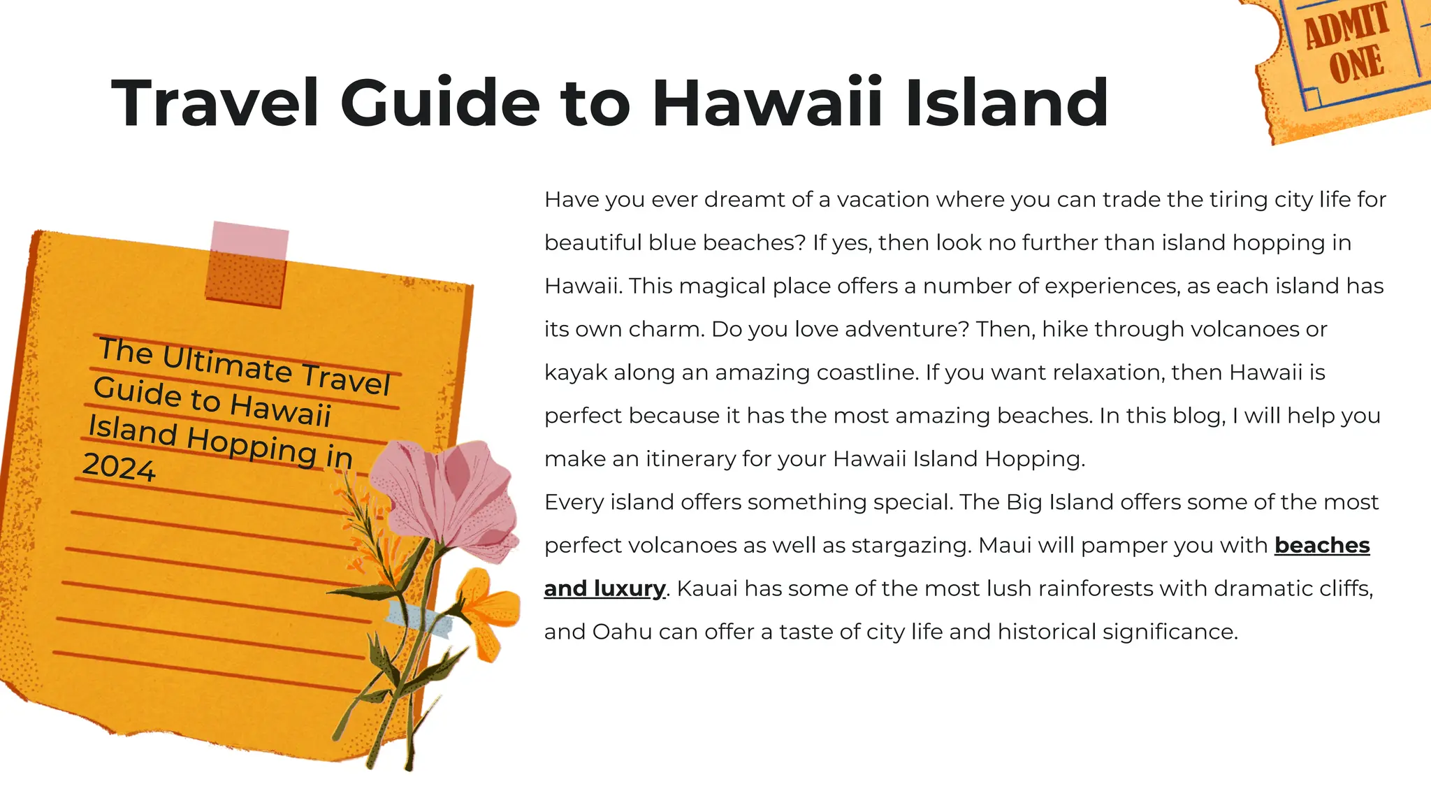 The Ultimate Travel Guide to Hawaii Island Hopping in 2024 | PDF