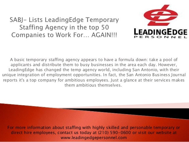 sabj lists leadingedge temporary staffing agency in the top 50 compa unique temp agency