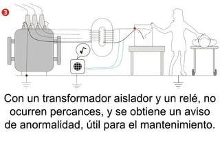 Con un transformador aislador y un relé, no
 ocurren percances, y se obtiene un aviso
de anormalidad, útil para el mantenimiento.
 