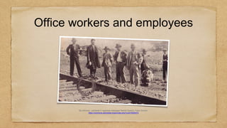 Office workers and employees
By Unknown - published in Japanese newspaper Rekishi Syashin, Public Domain,
https://commons.wikimedia.org/w/index.php?curid=5520475
 