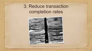 3. Reduce transaction
completion rates
Public domain: https://pixabay.com/en/files-paper-office-paperwork-stack-1614223/
 