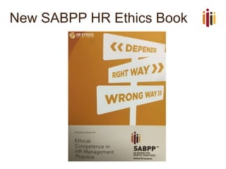 New SABPP HR Ethics Book
 