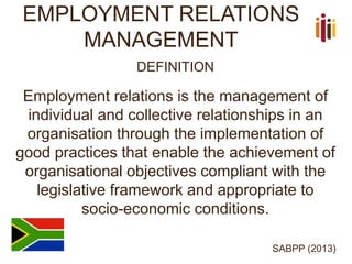 Overview of the First National HR Standards for South Africa | PPTX
