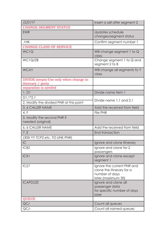 Sabre Notes.pdf Sabre-Quick-REF.pdf Travel GDS commands notes for Sabre and worldspan | PDF