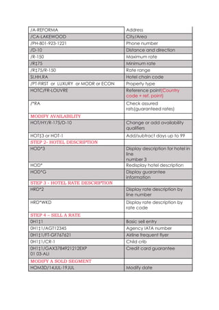 Sabre Notes.pdf Sabre-Quick-REF.pdf Travel GDS commands notes for Sabre and worldspan | PDF