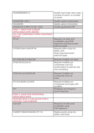 Sabre Notes.pdf Sabre-Quick-REF.pdf Travel GDS commands notes for Sabre and worldspan | PDF