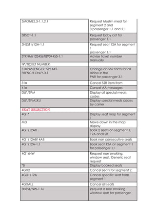 Sabre Notes.pdf Sabre-Quick-REF.pdf Travel GDS commands notes for Sabre and worldspan | PDF
