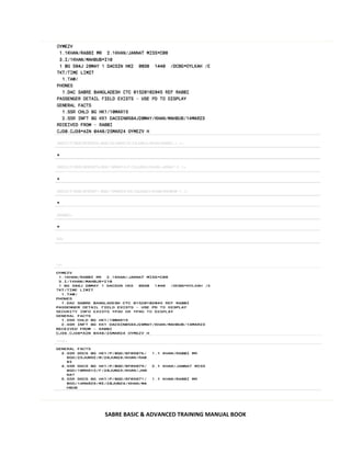 SABRE BASIC & ADVANCED TRAINING MANUAL BOOK
 