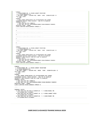 SABRE BASIC & ADVANCED TRAINING MANUAL BOOK
 