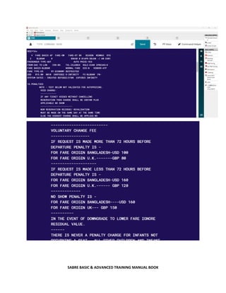 SABRE BASIC & ADVANCED TRAINING MANUAL BOOK
 