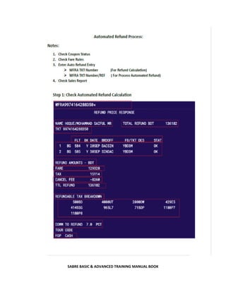 SABRE BASIC & ADVANCED TRAINING MANUAL BOOK
 