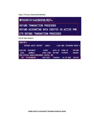 SABRE BASIC & ADVANCED TRAINING MANUAL BOOK
 