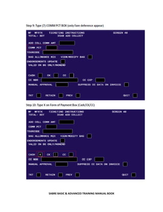 SABRE BASIC & ADVANCED TRAINING MANUAL BOOK
 