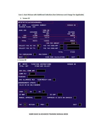 SABRE BASIC & ADVANCED TRAINING MANUAL BOOK
 