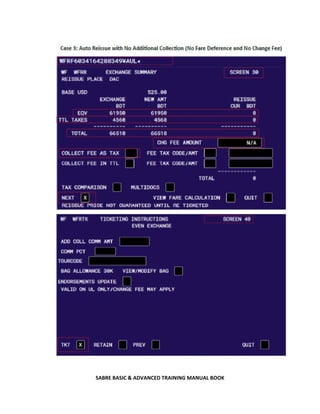 SABRE BASIC & ADVANCED TRAINING MANUAL BOOK
 