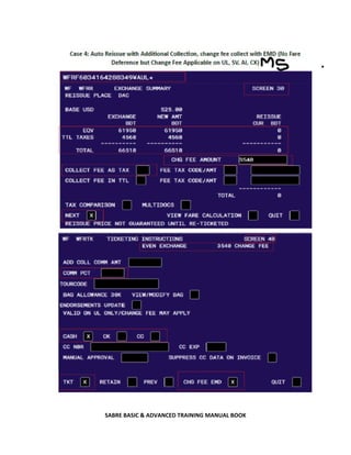 SABRE BASIC & ADVANCED TRAINING MANUAL BOOK
 