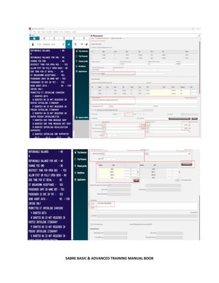 SABRE BASIC & ADVANCED TRAINING MANUAL BOOK
 