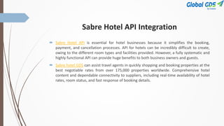 Sabre Api Sabre GDS API integration, Sabre GDS API | PPTX