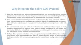 Api Sabra Sabre GDS API Integration | Travel GDS System | PPTX