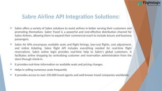 Api Sabra Sabre GDS API Integration | Travel GDS System | PPTX