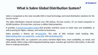 Sabre Global Distribution System | Sabre Booking Engine | PPTX