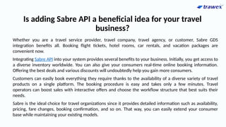 Sabre Api Sabre Global Distribution System | Sabre Booking Engine | PPTX