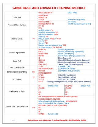 Sabre Global Distribution System Reservation and Ticketing-Basic and ...