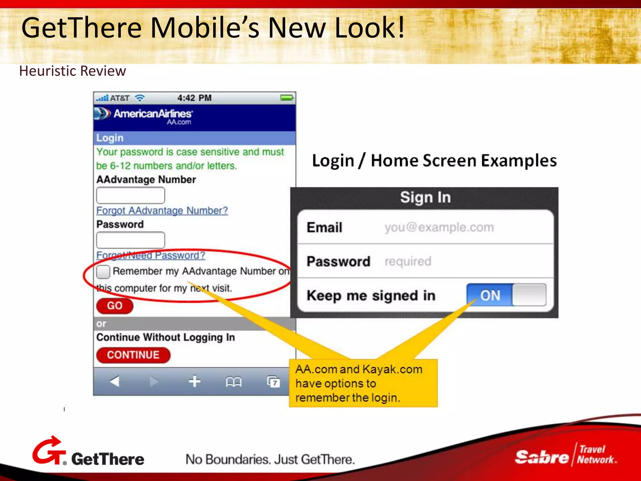 GetThere Mobile’s New Look!
Heuristic Review
 