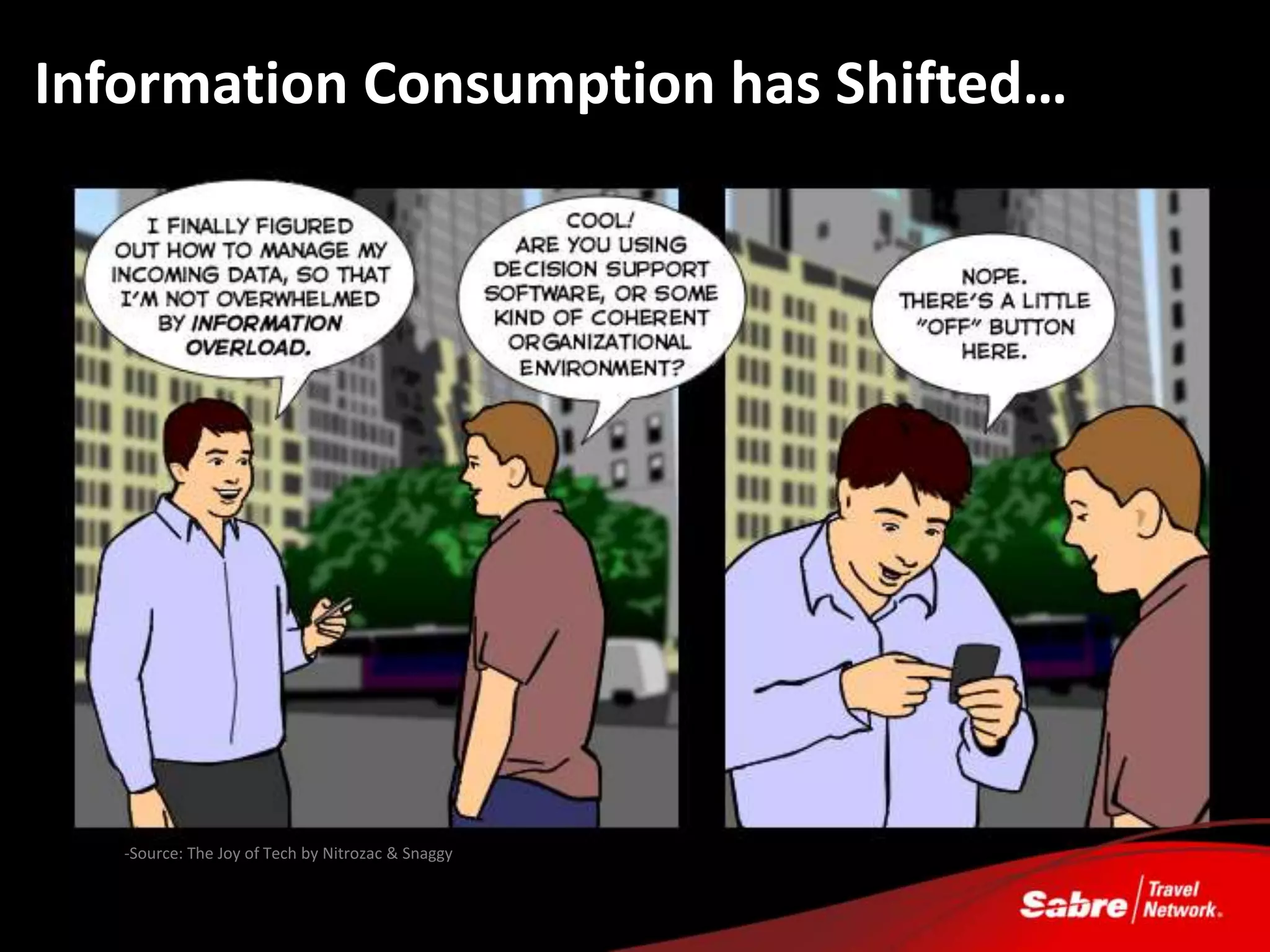 Information Consumption has Shifted…




   -Source: The Joy of Tech by Nitrozac & Snaggy
 