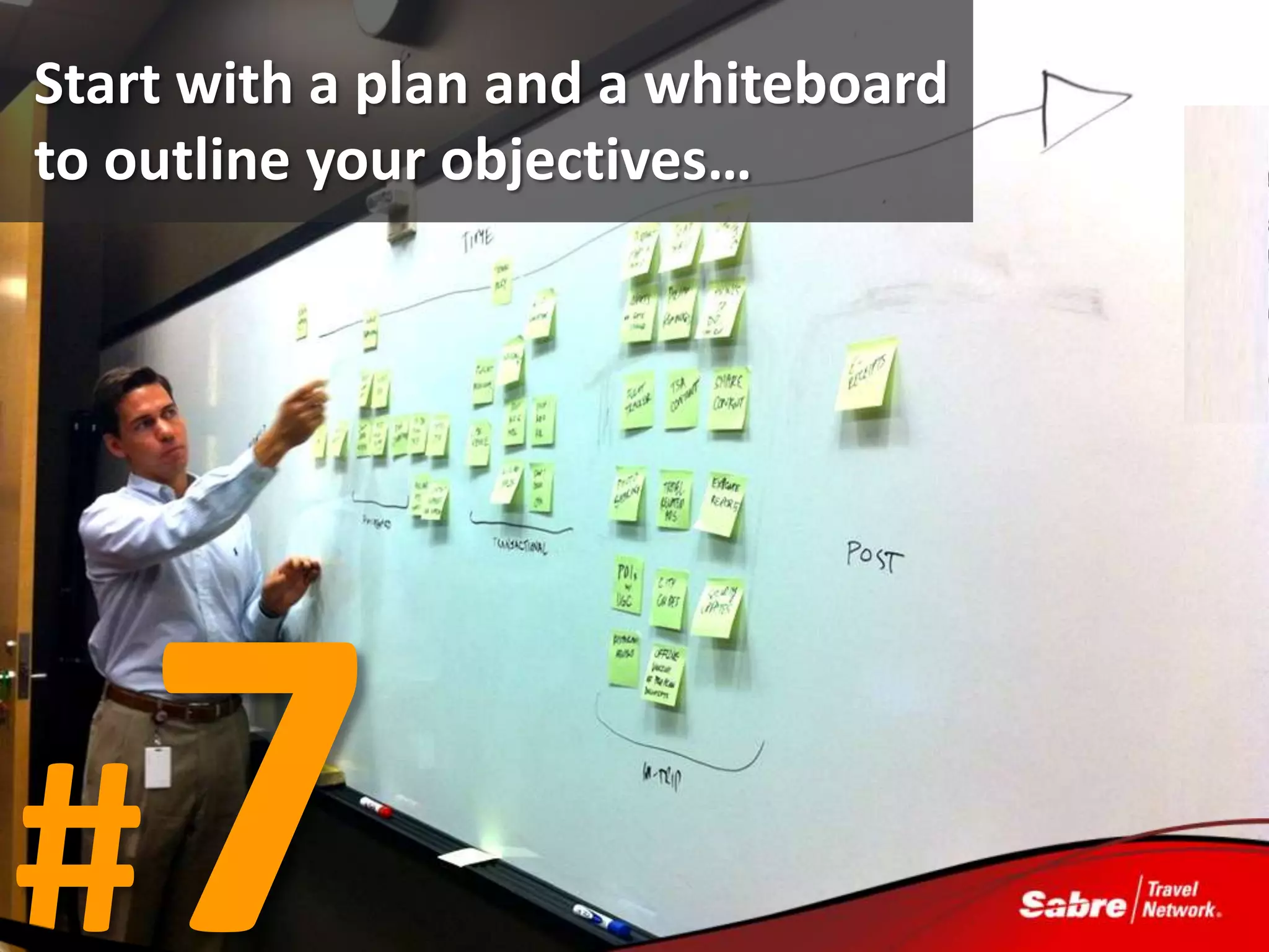 Start with a plan and a whiteboard
to outline your objectives…




#
 