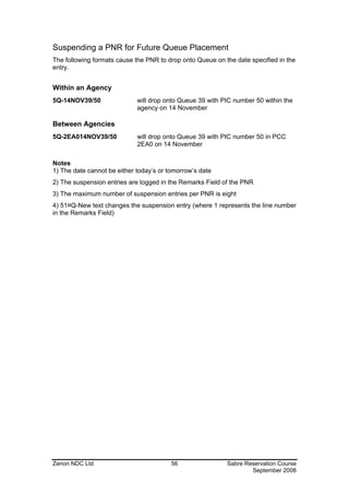Sabre reservation manual | PDF