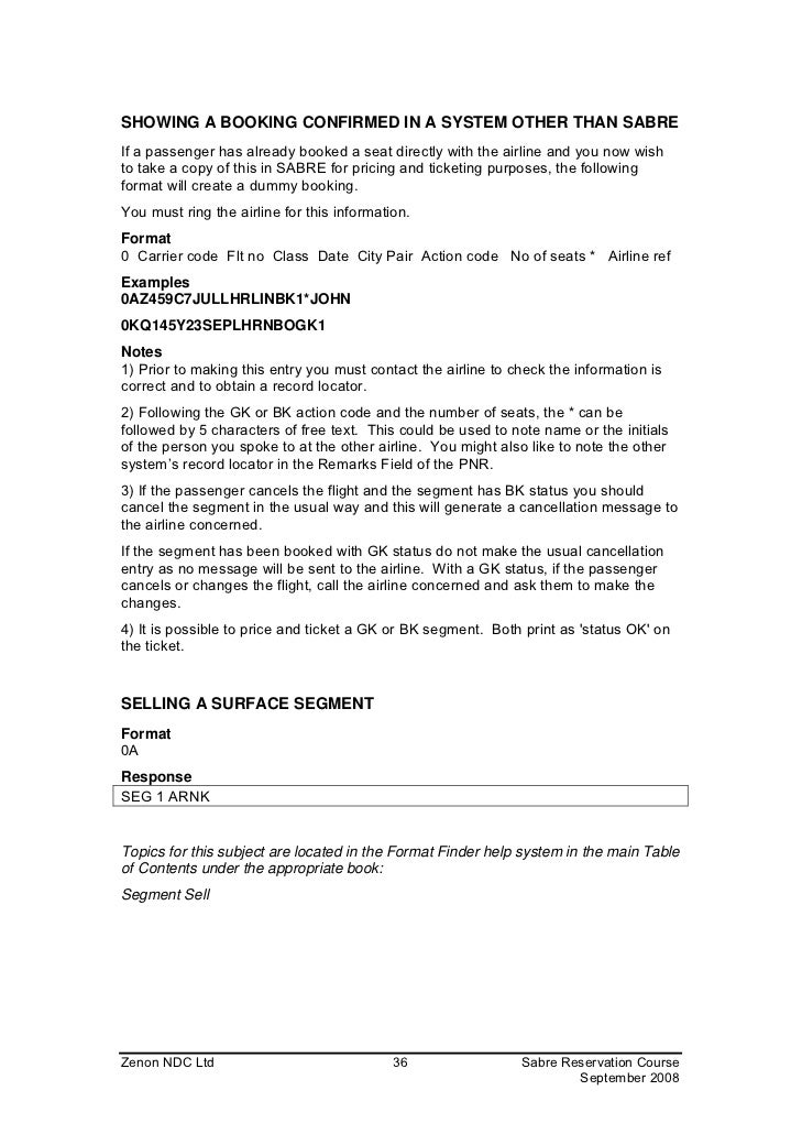 sabre reservation manual sabre format cheat sheet