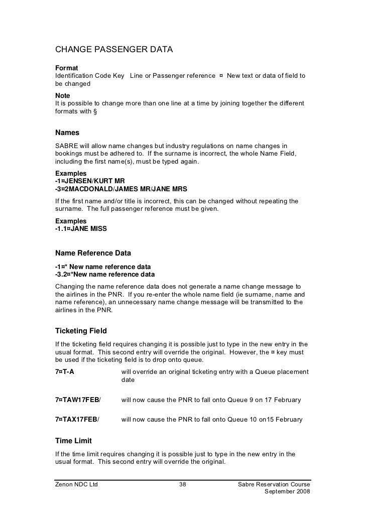 sabre reservation manual sabre format cheat sheet