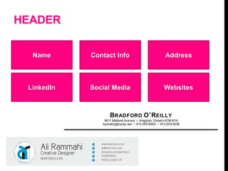 HEADER
Name Contact Info Address
LinkedIn Social Media Websites
 