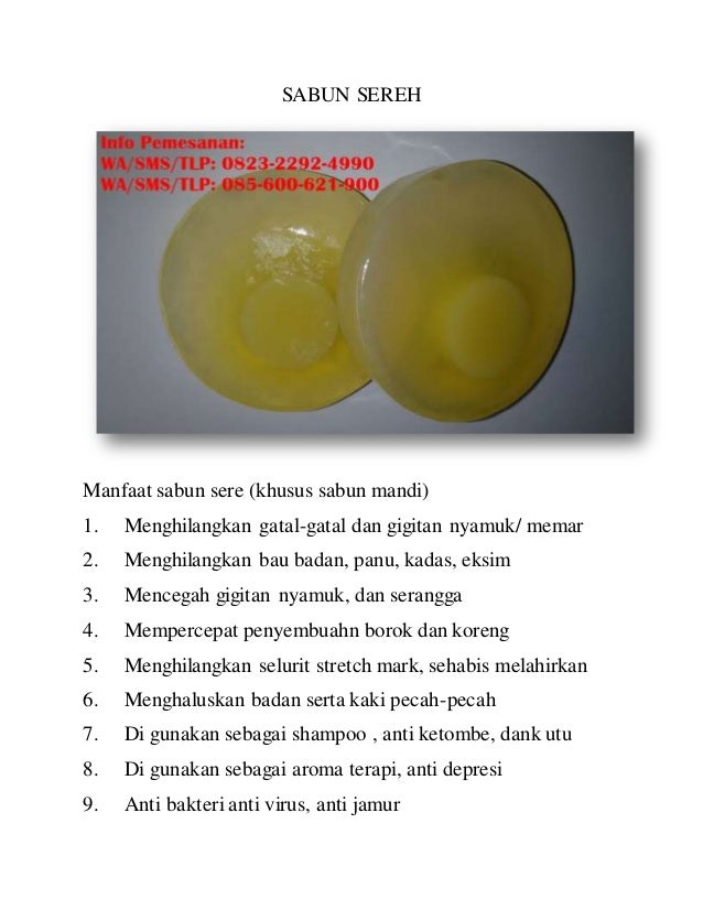 Dapatkan 085 600 621 900 Agen Sabun Sereh Buat Muka Jual Sabun Sere