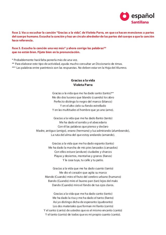 Saca Provecho Didactico De Las Canciones Santillana
