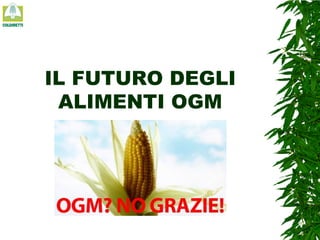IL FUTURO DEGLI
ALIMENTI OGM

 