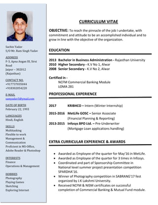Sample Curriculum Vitae Pdf Free Resume Templates Customize Format