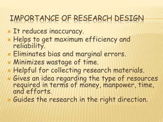 why is a research design important