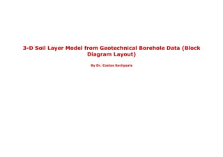 3-D Soil Layer Model from Geotechnical Borehole Data (Block
Diagram Layout)
By Dr. Costas Sachpazis
 