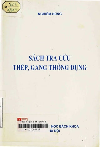 Sách tra cứu gang thép _ Nghiêm Hùng
