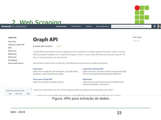 23
2. Web Scraping
SACI - 2019
Figura. APIs para extração de dados.
 