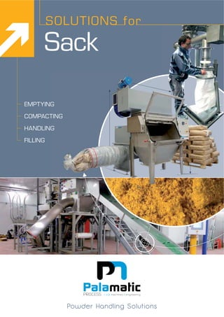 Sack
SOLUTIONS for
EMPTYING
COMPACTING
HANDLING
FILLING
G
TING
G
Powder Handling Solutions
 