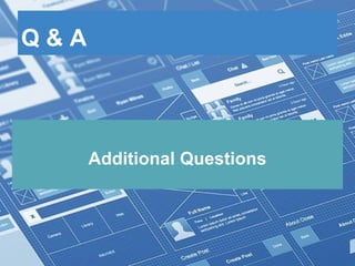 Q & A
Additional Questions
 